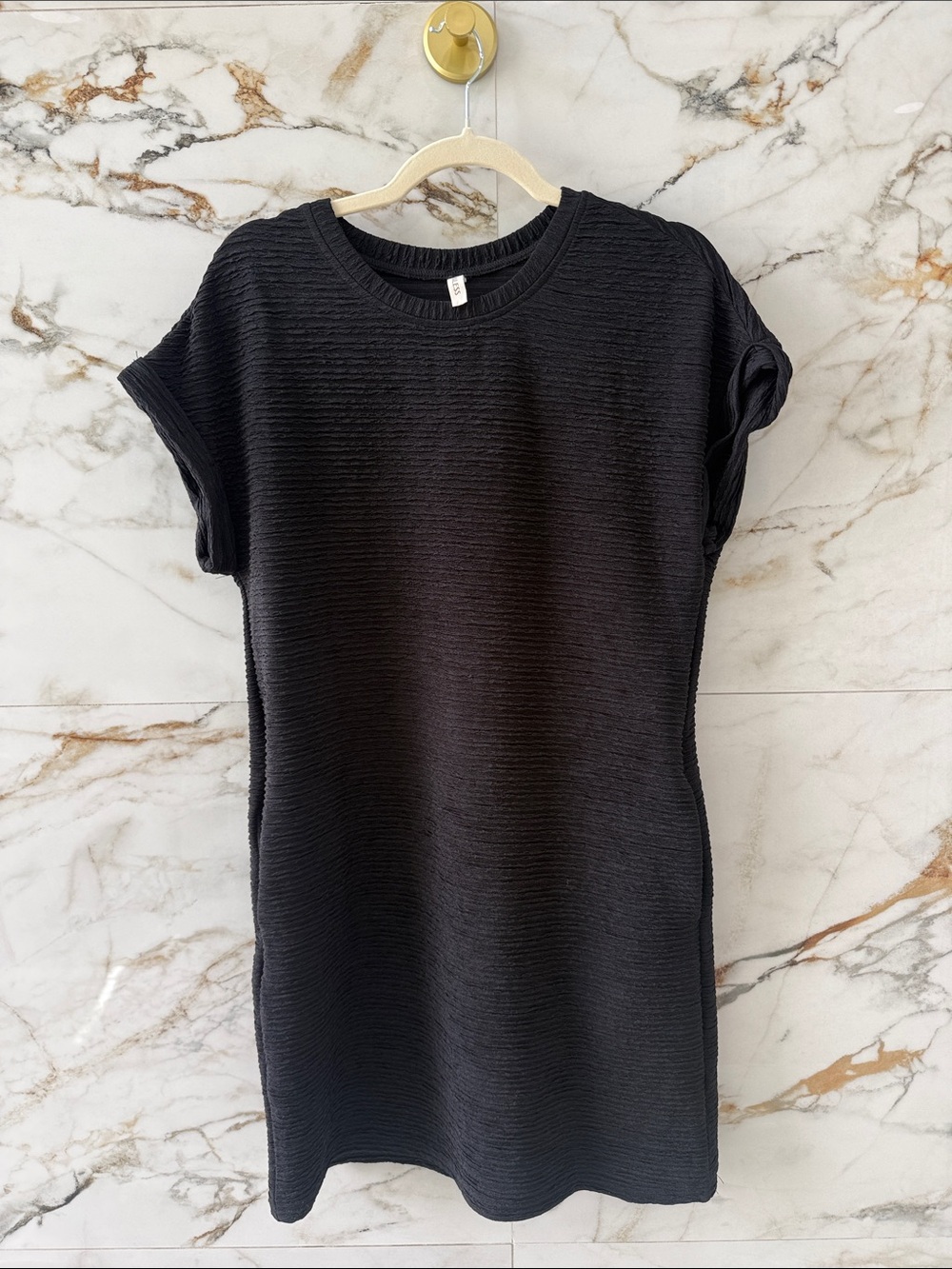 Classic Black Ribbed Mini Dress